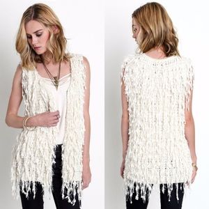 NWT Shaggy Cream Vest